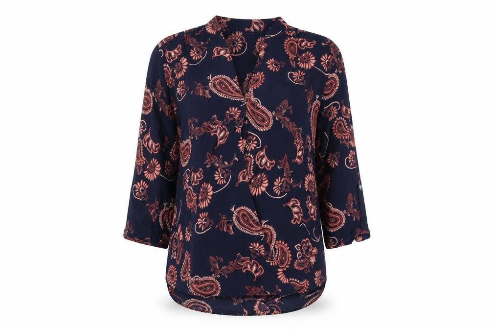 M&Co Women's Multicoloured Paisley Blouse Size 12