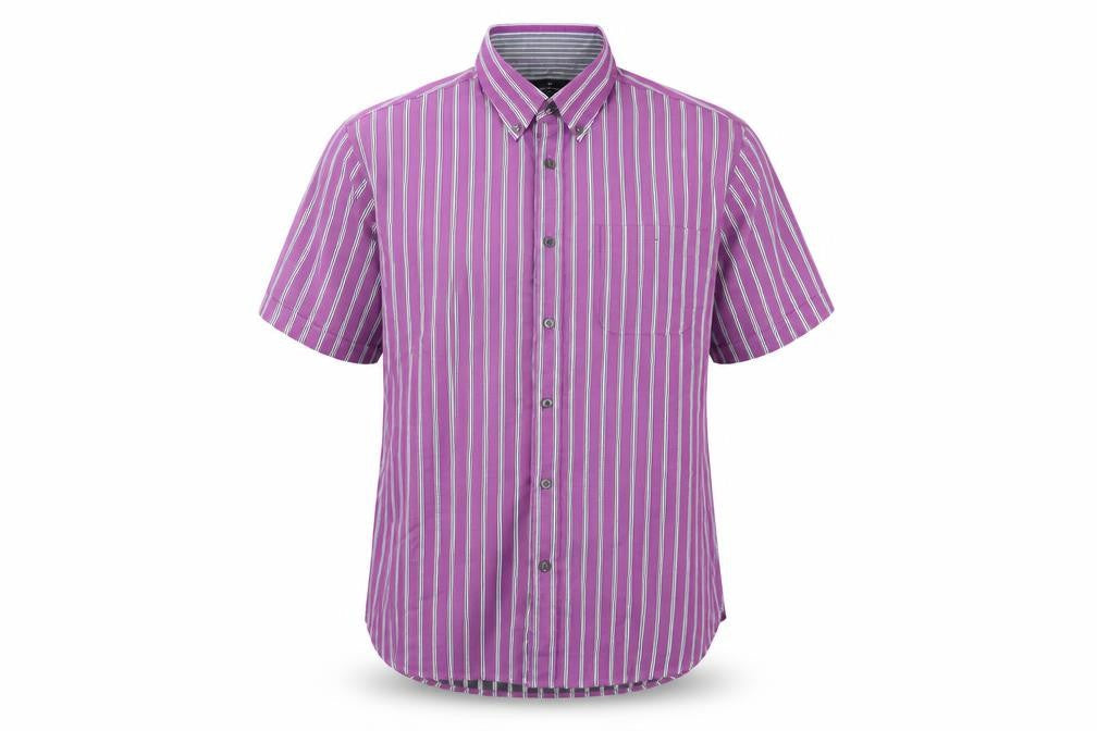 Marks & Spencer Men's Large Purple Striped Button-Up Shirt