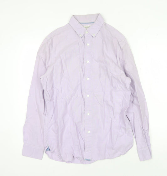 Jasper Conran Men's Purple Cotton Button-Up Shirt M