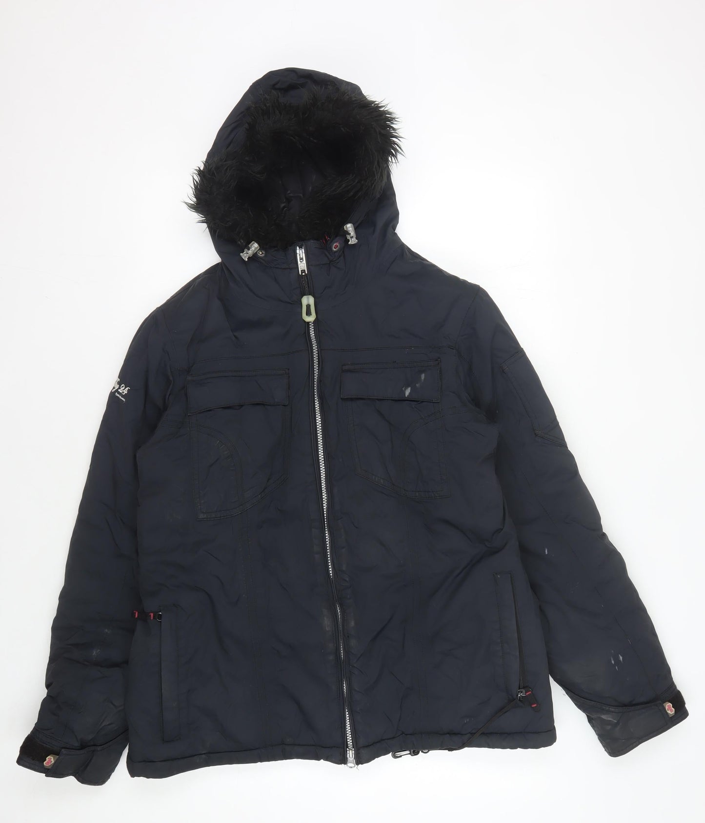 Tog 24 Women's Black Hooded Puffer Jacket Size 14
