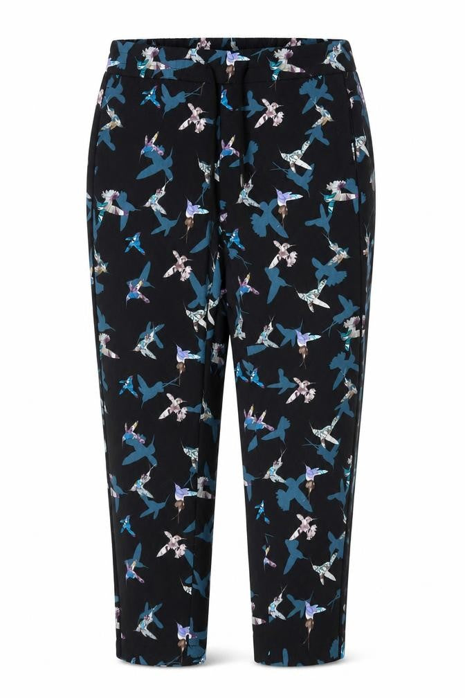 Oasis Women's Black Animal Print Trousers Size 12