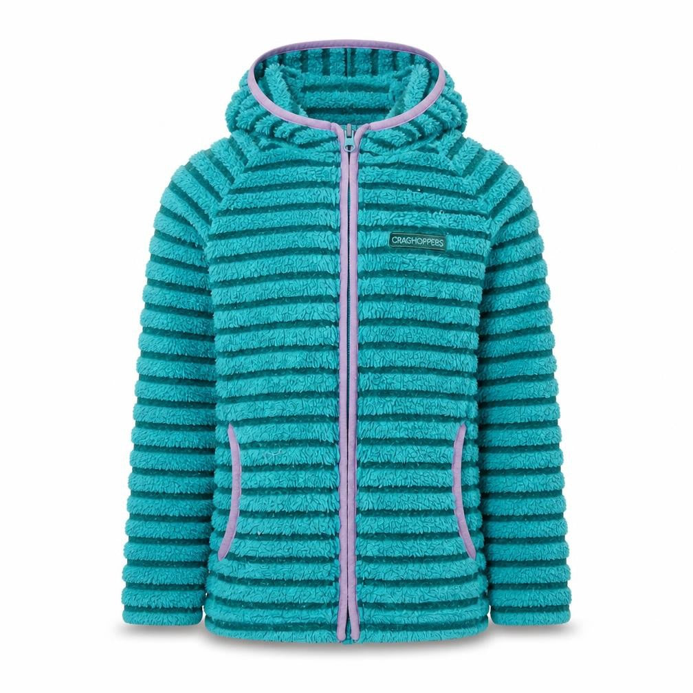 Craghoppers Girls Green Striped Fleece Jacket 7-8 Years