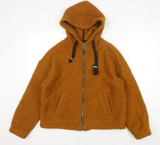 Forever 21 Men's Brown Hooded Jacket Size M Autumn