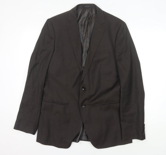 Zara Men's Brown Wool Blazer Classic Fit Size 40