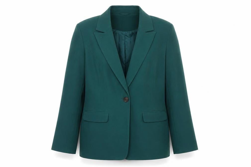 M&Co Women's Green Blazer Size 14 Notch Lapel