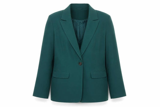 M&Co Women's Green Blazer Size 14 Notch Lapel