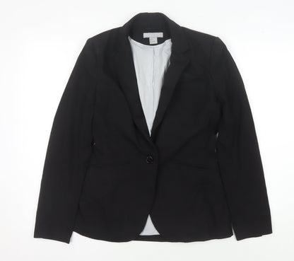 H&M Women's Black Blazer Size 8 Regular Fit
