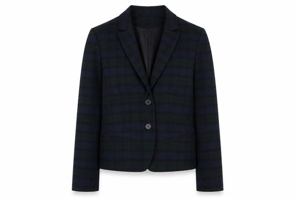 Zara Women's Multicoloured Plaid Blazer L
