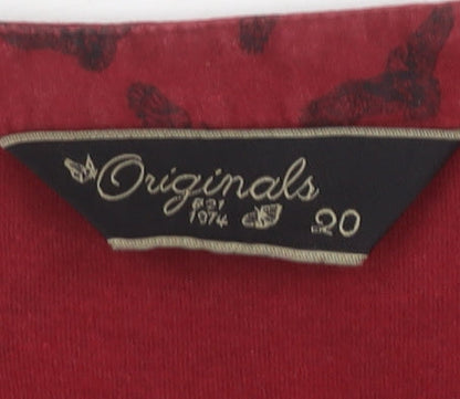 Brand and care label for Originals Red Women's Button-Up Top, size 20