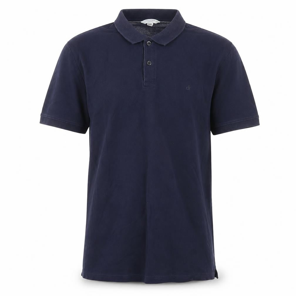 Calvin Klein Men's Blue Cotton Polo Slim Fit