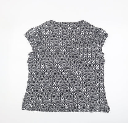 Dash Women's Black Geometric Sleeveless Square Neck Top