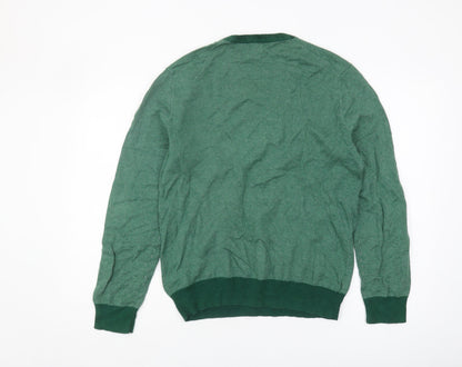 Gap Men's Green V-Neck Knit Pullover Jumper M