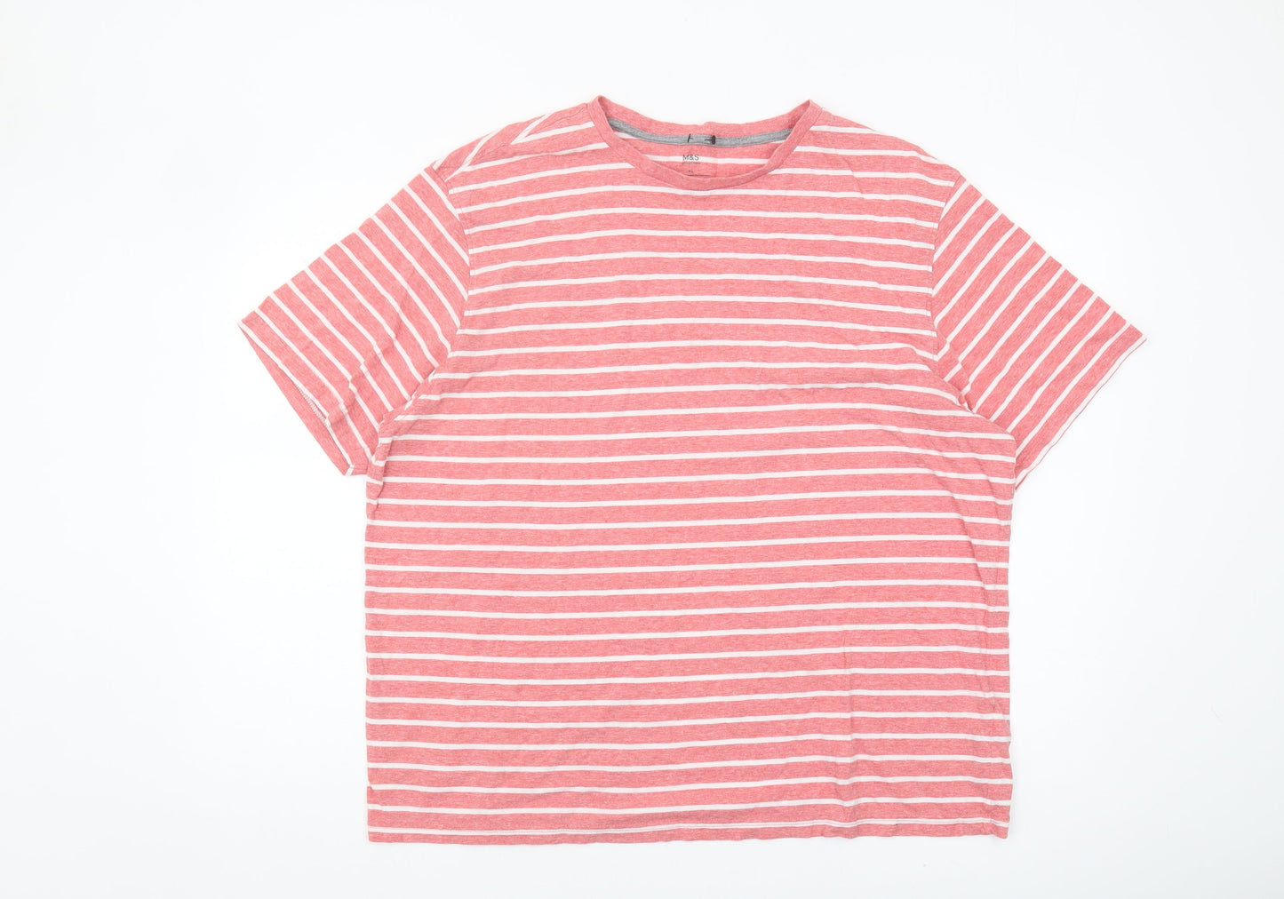 Marks and Spencer Women’s Pink Striped T-Shirt XL
