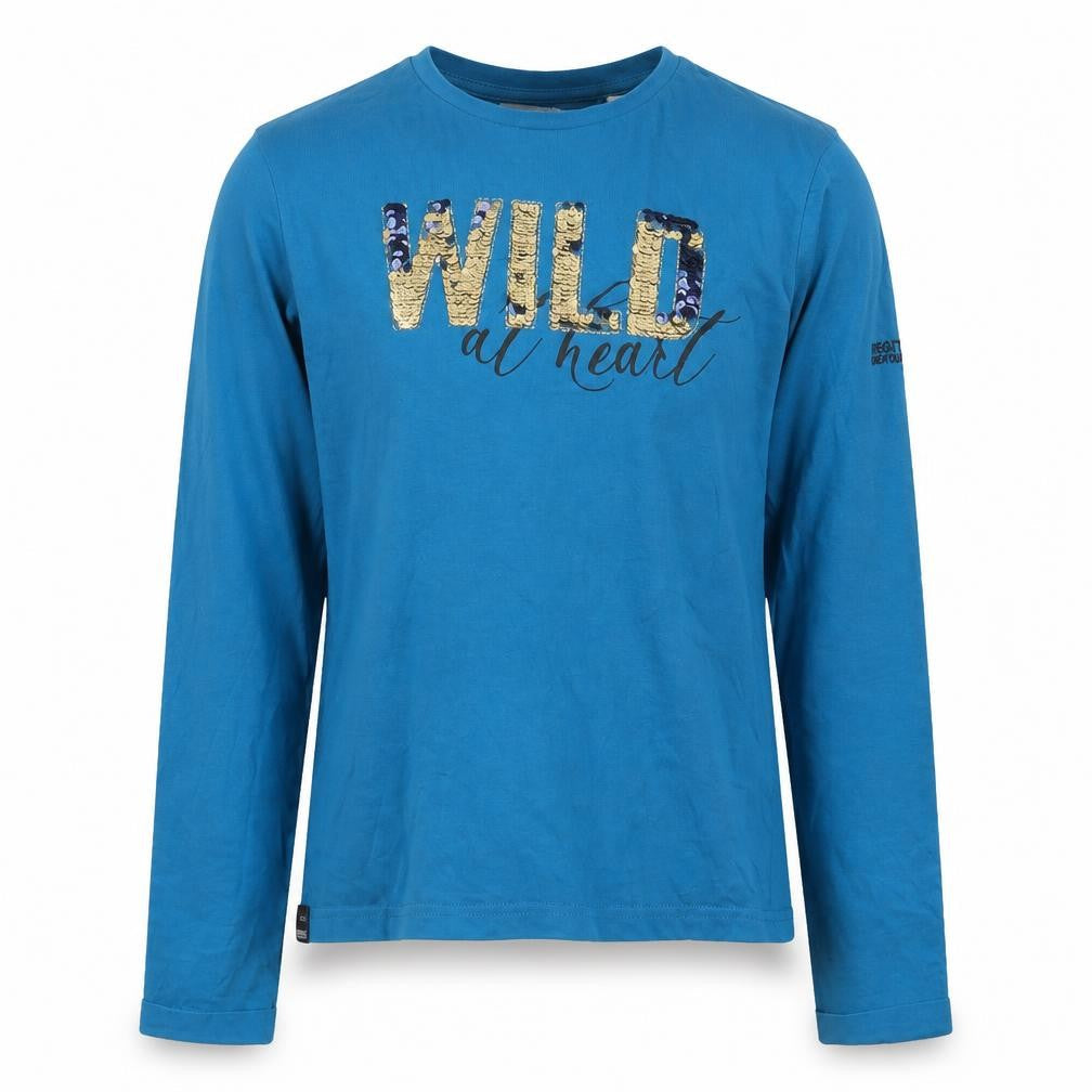 Regatta Girls Blue Graphic Long Sleeve T-Shirt, 12 Years