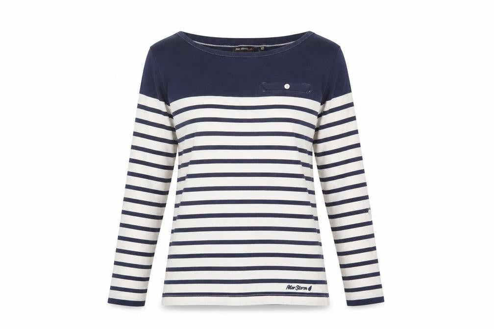 Peter Storm Women's Blue Striped T-Shirt - Size 14