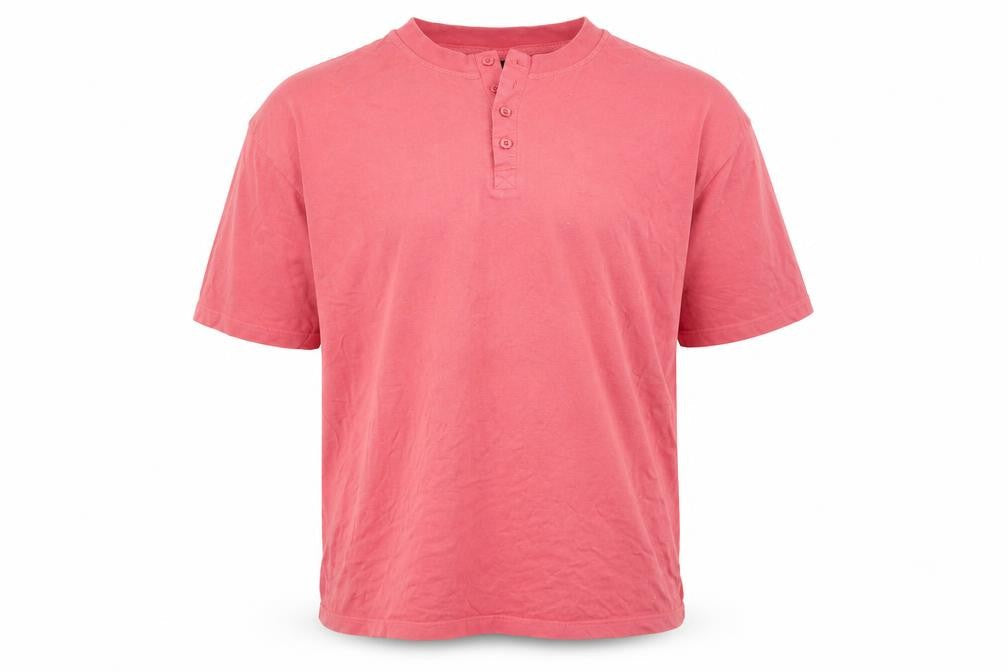 Cotton Traders Men's Red 2XL Henley T-Shirt