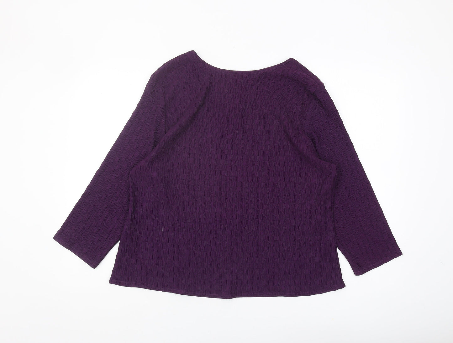 Saloos Collection Women's Purple 3/4 Sleeve Top XL