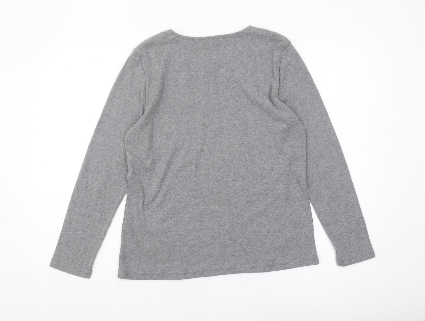 Anna Rose Women's Grey Long Sleeve Casual T-Shirt M