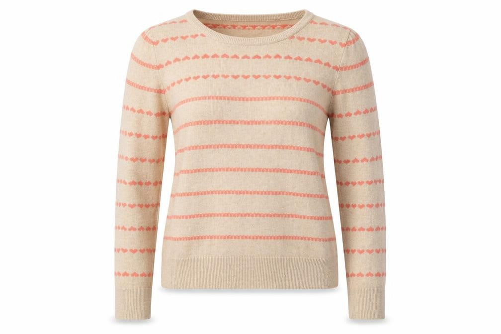 Monsoon Women Beige Striped Pullover Jumper M