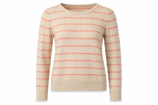 Monsoon Women Beige Striped Pullover Jumper M