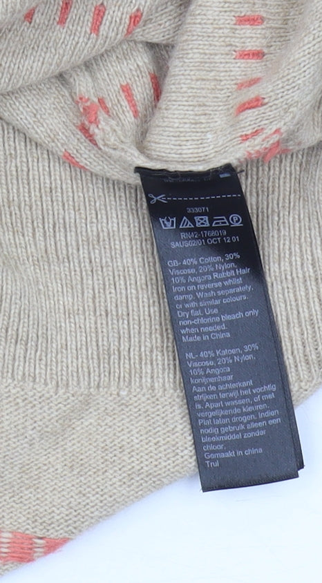 Monsoon Women Beige Striped Pullover Jumper M
