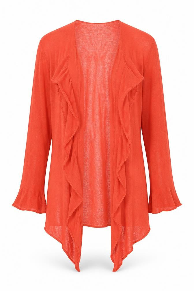Ghost Women's Orange Open-Knit Cardigan Size 12