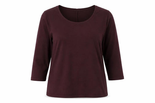 FatFace Women's Purple 3/4 Sleeve Striped T-Shirt Size 12