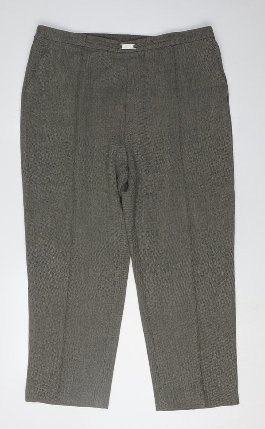 Honor Millburn Grey Women's Straight Trousers Size 22