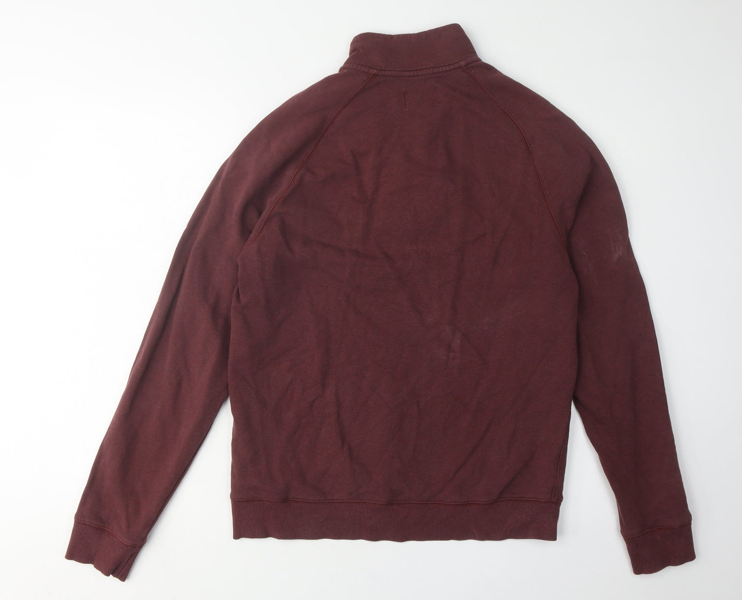 Farah Men's M Red 1/4 Zip Sweatshirt Logo Accent