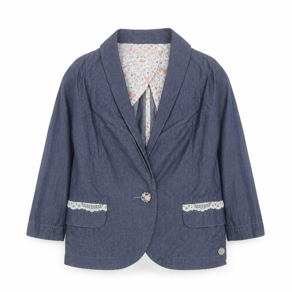 Paul Smith Girls Blue Cotton Jacket, Size 6 Years