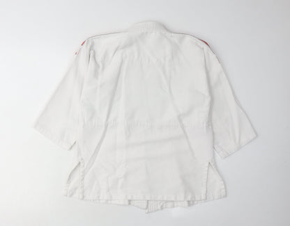 Back view of Adidas boys’ white martial arts jacket 9-10 years
