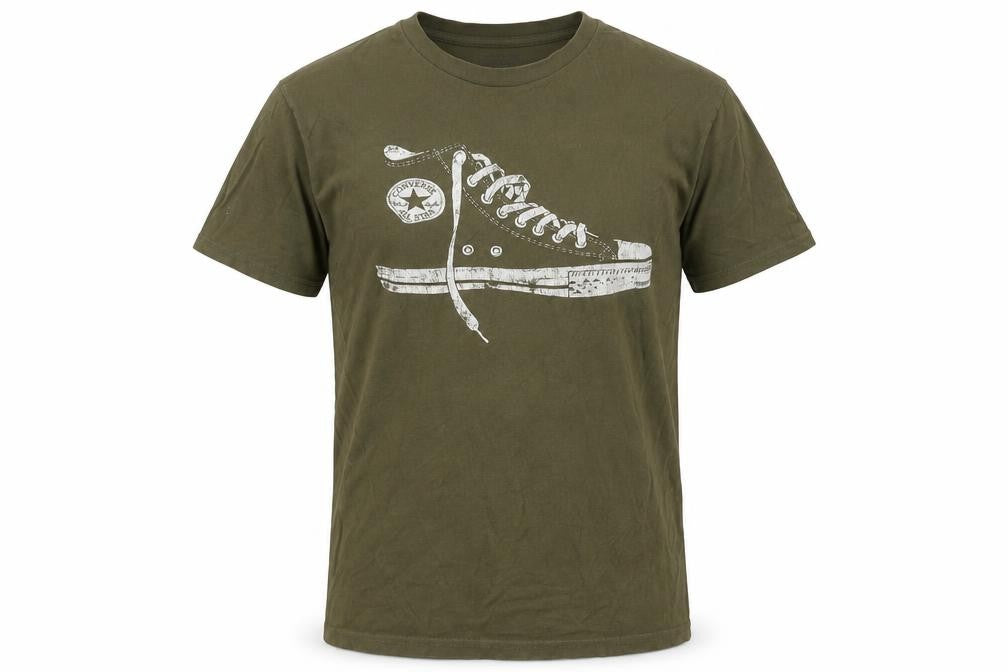 Converse Men's Green XS Graphic T-Shirt, Logo Accent