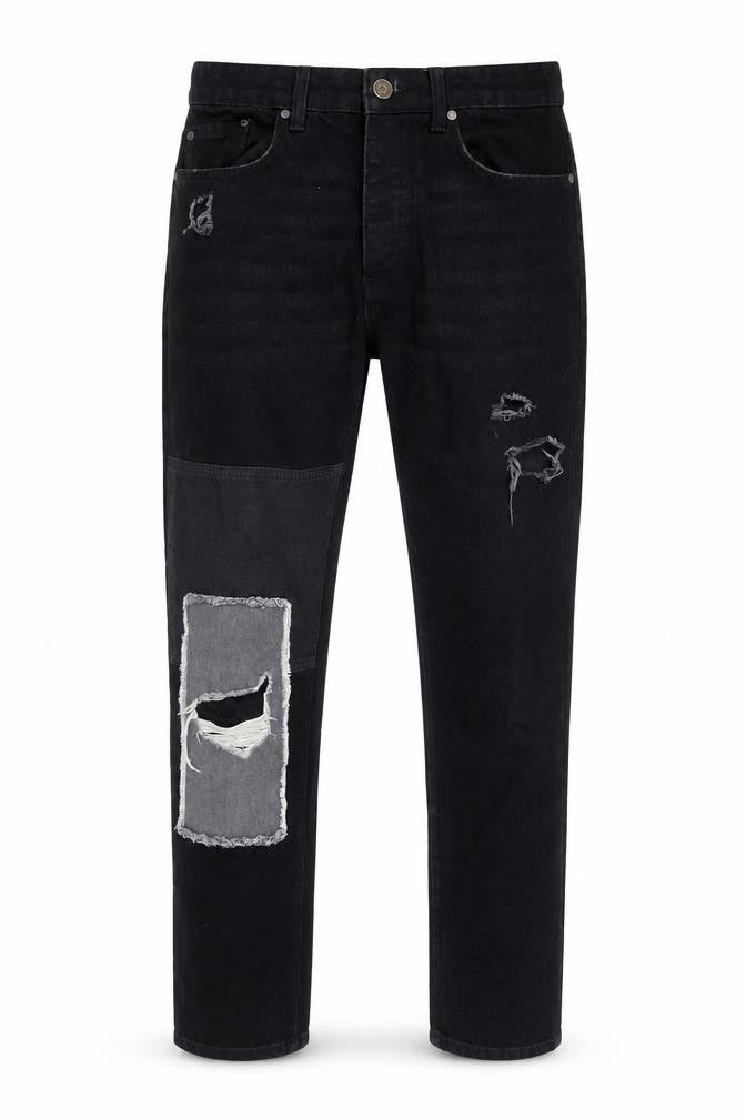 Boohoo Men's Black Denim Jeans Size 32 Distressed