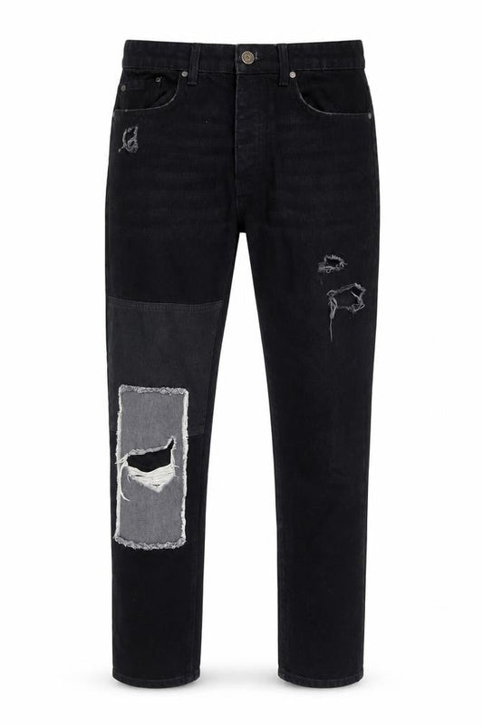 Boohoo Men's Black Denim Jeans Size 32 Distressed