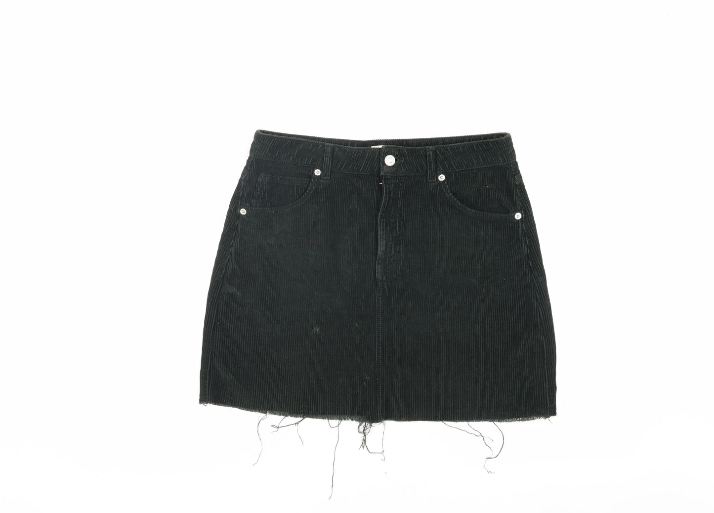 Topshop Women's Black Mini Corduroy Skirt - Size 10