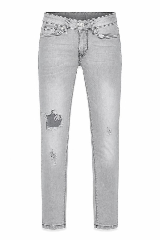 River Island Slim Fit Grey Distressed Skinny Jeans