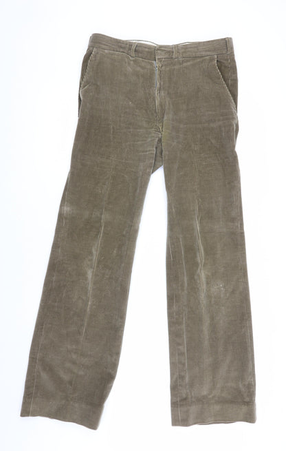 Rex Men's Brown Corduroy Trousers, Size 32