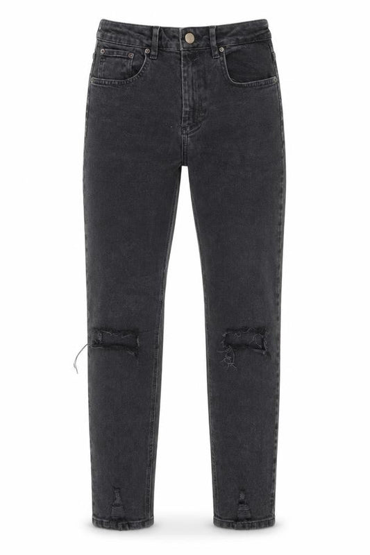 ASOS Men’s Black Distressed Straight Jeans, Size 28/32