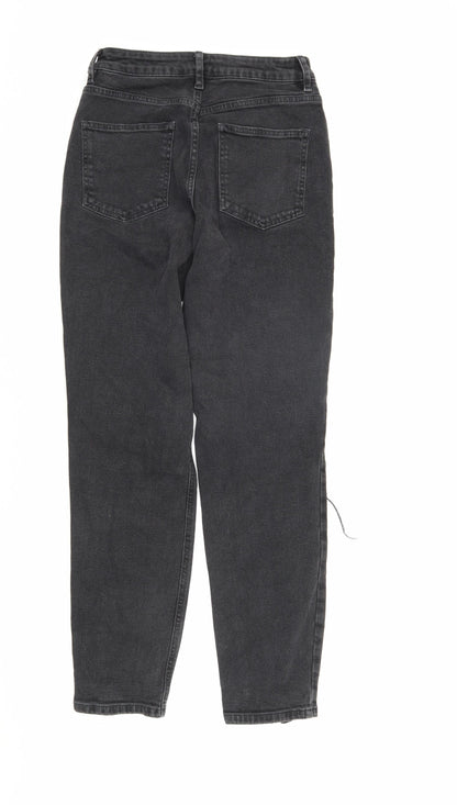 Back view of ASOS Men’s Black Distressed Straight Jeans, size 28/32