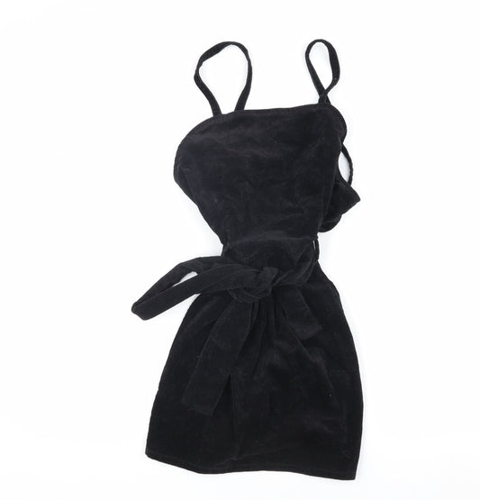 PrettyLittleThing Black Corduroy Women's Dress Size 6