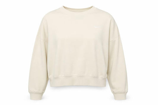 Nike Women's Ivory Pullover Sweatshirt, Size L, Logo Accent