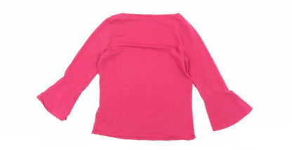 Hobbs Women's Pink Blouse Bell Sleeve XS