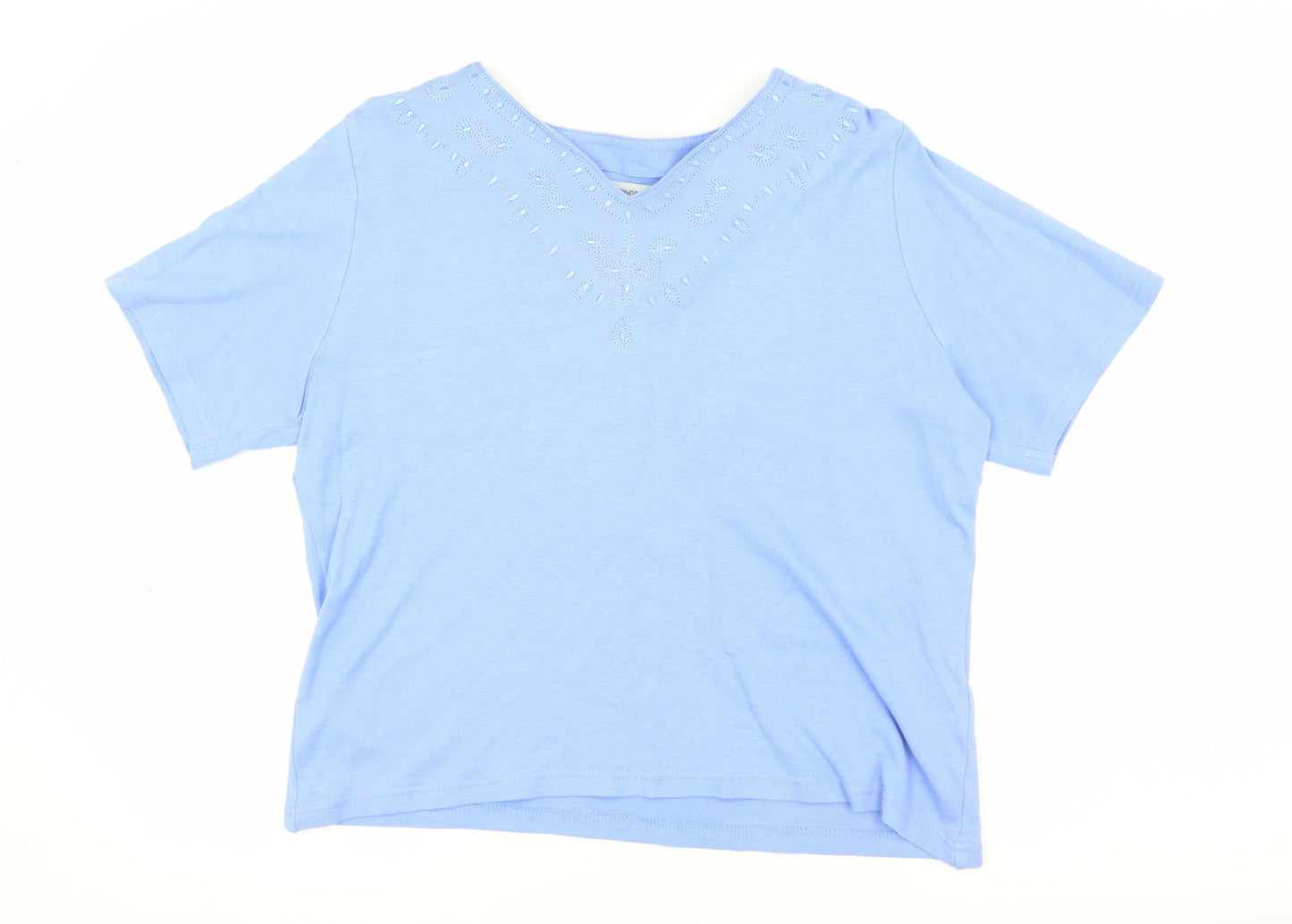 Honor Millburn Blue Women's Embroidered T-Shirt Size 10