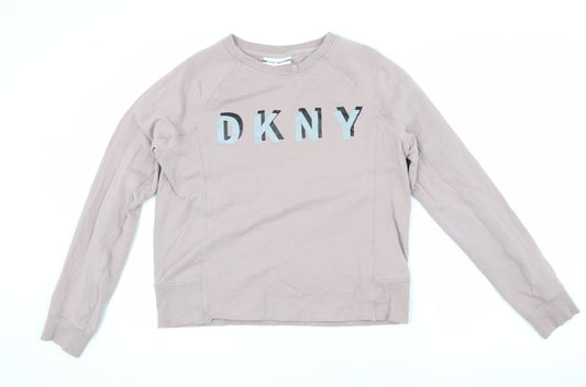 DKNY Women's Beige Logo Sweatshirt Size S
