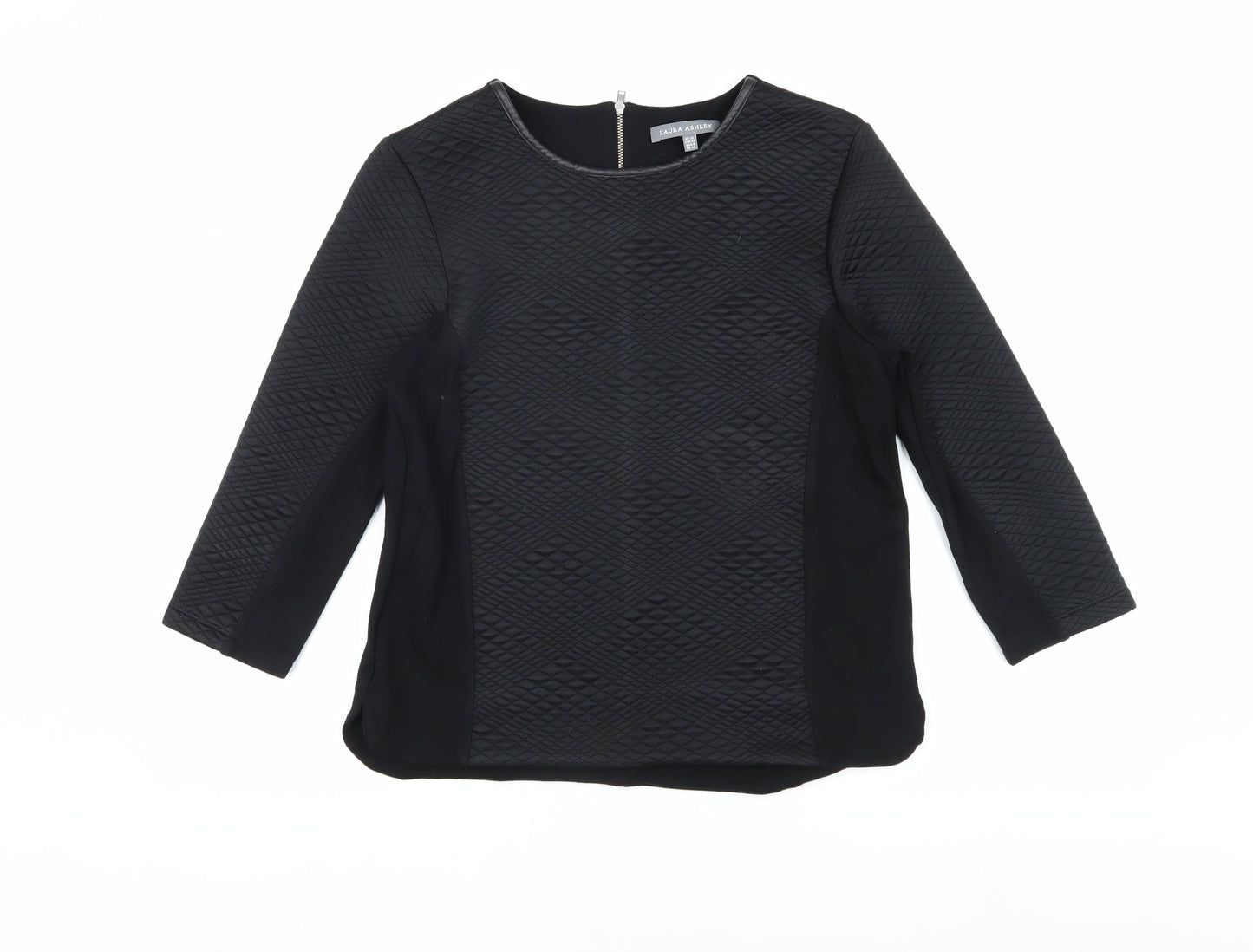 Laura Ashley Women's Black Quilted Blouse UK 12
