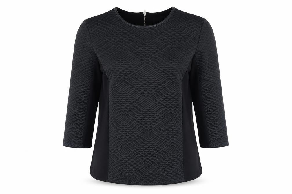 Laura Ashley Women's Black Quilted Blouse UK 12