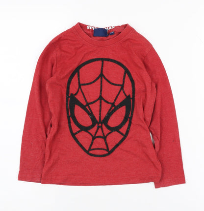 Front view of Rock 'N' Roll Pirates boys’ spider-man red t-shirt 5-6 years