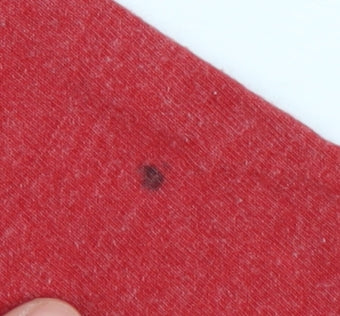Close-up detail of Rock 'N' Roll Pirates boys’ spider-man red t-shirt 5-6 years