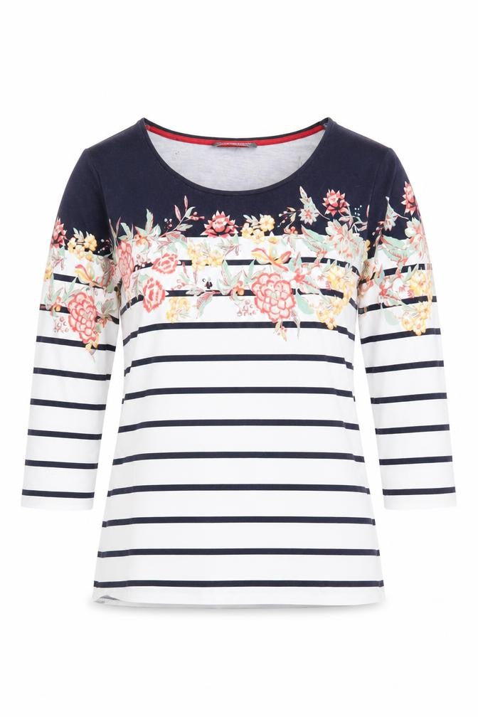 Laura Ashley Women's Multicoloured 3/4 Sleeve T-Shirt