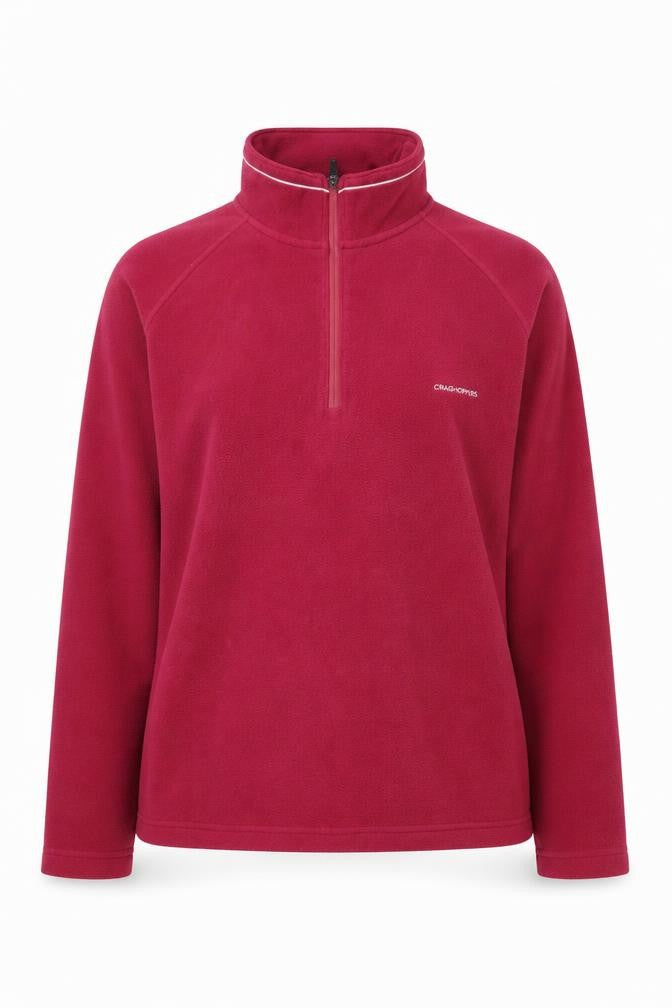 Craghoppers Women's Red Fleece Zip Sweatshirt, Size 12